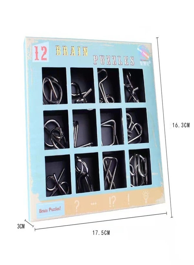 OANGO Brain Teasers Metal Wire Puzzle Toys for Kids & Adults | IQ Puzzle Disentanglement Unlock Interlock Toys | Party Favors, Prizes & Gifts | Durable Mental Challenge Puzzle Game Set (12 in 1) - Image 3